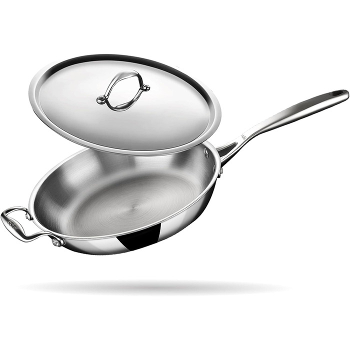 Сковорода 28 см трехслойная с крышкой Stahl