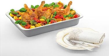 Форма для запікання емальована прямокутна 40x5,5x29 см кремова/сіра Zenker