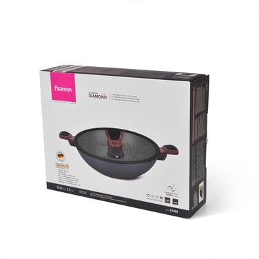 Сковорода Fissman DIAMOND 28x8 см 3,6 со стеклянной крышкой (14303)