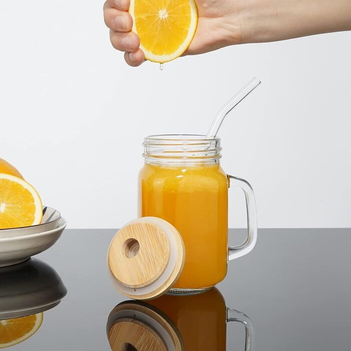 Склянки для пиття з кришкою та трубочкою 400 мл JORTINE