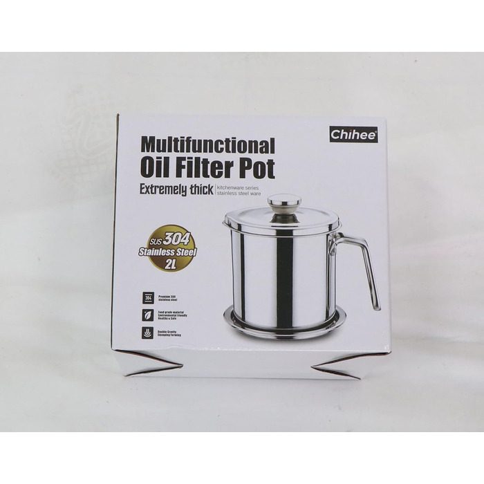 Сепаратор для відділення жиру 2 л, сріблястий Chihee