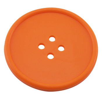 D001O Костер 'Button' d 100 мм, колір помаранчевий, каучук