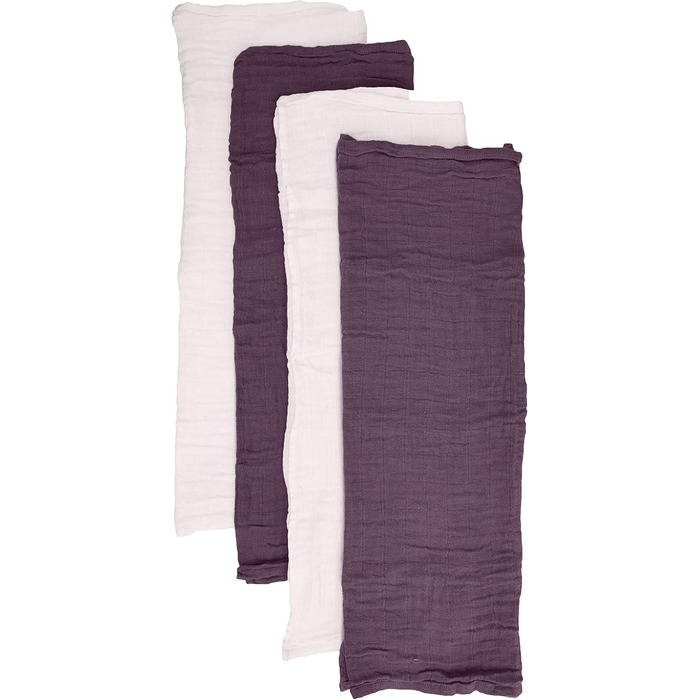 Набір із 4 тканинних підгузків Pippi Unisex Baby, серветки для відрижки, обіймальні серветки або вологі серветки для підгузків, відповідний комплект купальників (фіолетовий (сливовий 610))