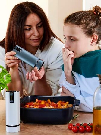 Акумуляторна електрична млин u'Select 15 см кам'яна сіль - 6 попередньо встановлених помелів - алюмінієва 15 см млин для перцю - алюміній - алюміній