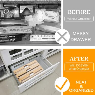 Диспенсер для рулонів фольги 30,7 см потрійний, бамбук DOSYEN