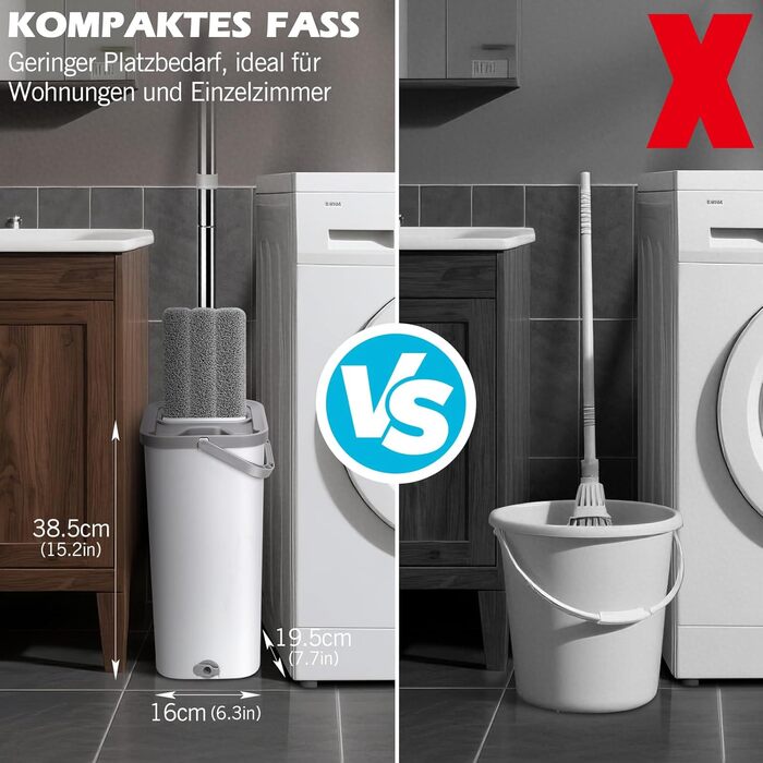 Набір швабри з відром 140 см білий MASTERTOP