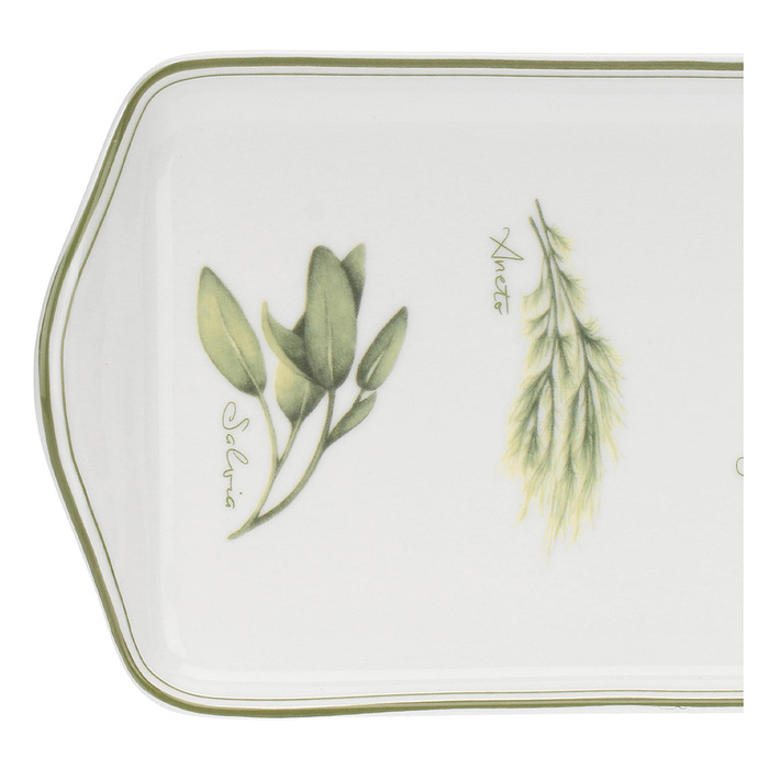 Блюдо сервировочное прямоугольное La Porcellana Bianca COLTIVIA, фарфор, 35 х 15 см