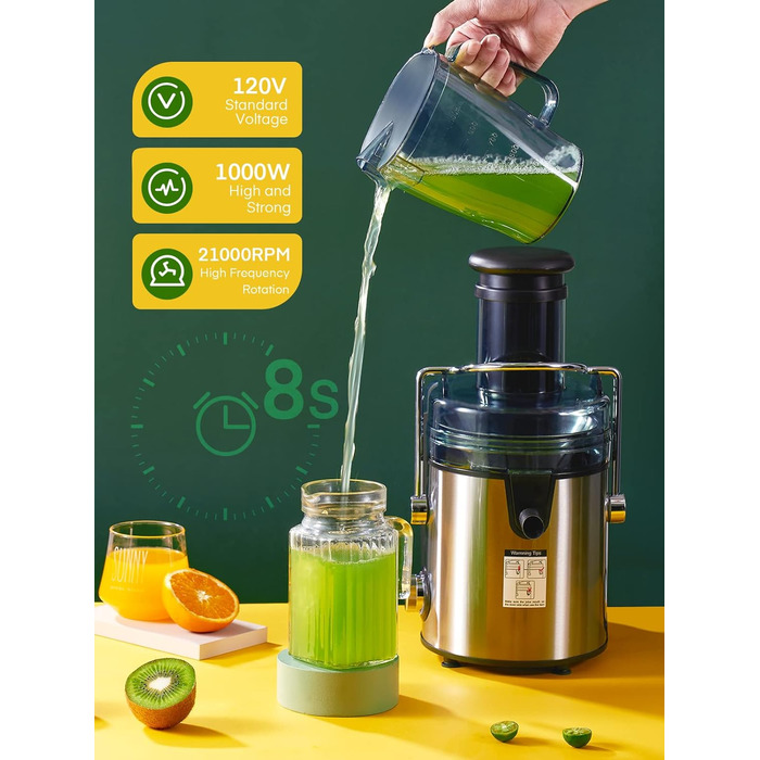 Соковижималка для фруктів і овочів, 800 Вт FOHERE