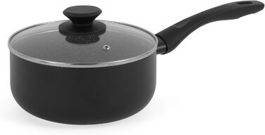 Каструлі Progress, каструля з антипригарним покриттям з металу, мармуру та кераміки, легкий алюмінієвий екструзійний матеріал - підходить для всіх типів плит, крім індукційних, каструлі можна мити в посудомийній машині (каструля з кришкою, 1,3 літра)