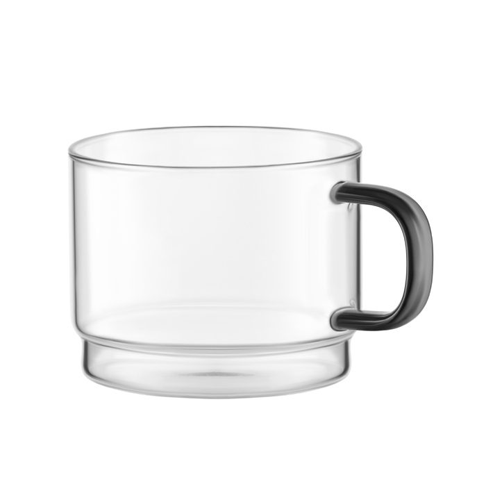 Набір чашок з підставкою Ardesto 350мл, 4шт, боросилікатне скло, прозорий