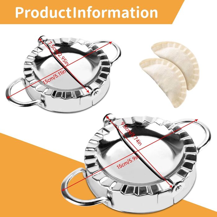 Приладка для вареників з 2 предметів з нержавіючої сталі Unvtap