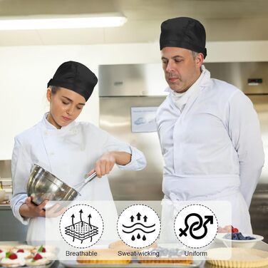 Чорний шеф-кухар капелюх 5 шт YUWJOOWEE