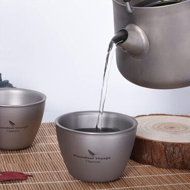 Маленькая титановая чашка с двойными стенками, легкая чашка для эспрессо, мини-чашка для винного саке, многоразовая на открытом воздухе, кемпинг, путешествия, прочная посуда для питья, портативная посуда, 2 шт./компл. Ti3089D ( Ti3089d)