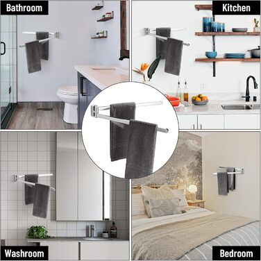 Хромований тримач для рушників з 2 поворотними штангами BGL