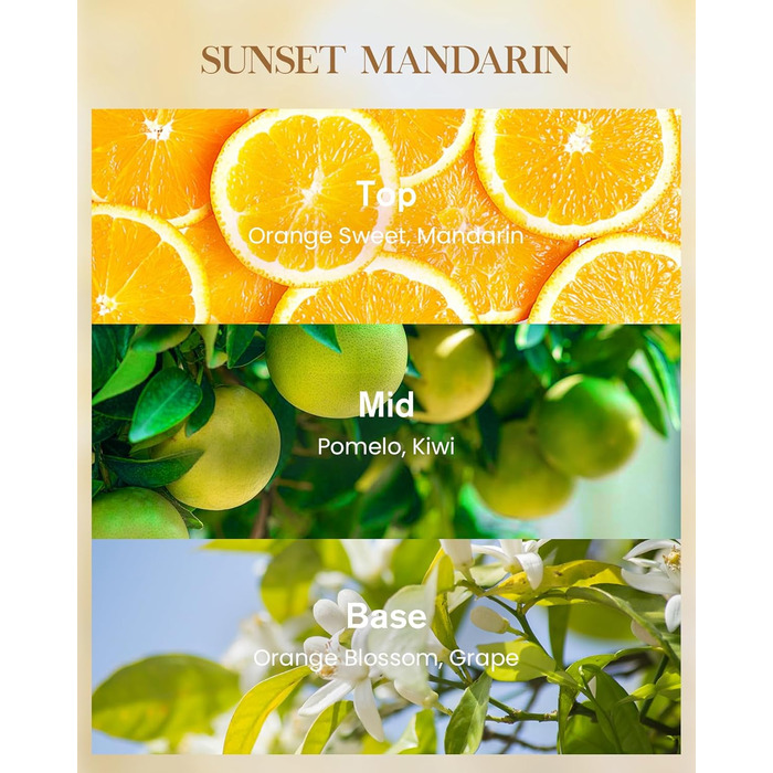 Ароматична свічка M&SENSE надзвичайно велика, час горіння 150 годин, натуральна ароматерапевтична свічка з 3 гнітами, сильний аромат, тривале горіння, подарункова свічка та прикраса для дому, подарунки для жінок (990 г, мандариновий колір)