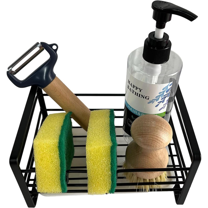 Органайзер для раковини з піддоном, чорний YOUJIA