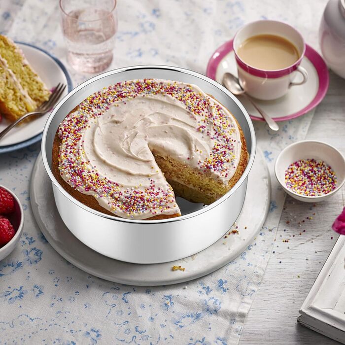 Форма для торта 15,2 см, круглі форми для торта Herogo, 3 шт. и, цільна конструкція глибиною 7 см, дзеркально полірована та придатна для миття в посудомийній машині (20 см, 7,0 сантиметрів)