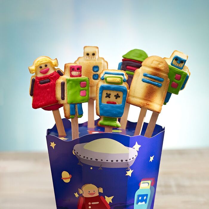 Форма для випічки кексів-роботів, 17 предметів, 30 x 17 x 1,8 см, зелена, RBV Birkmann