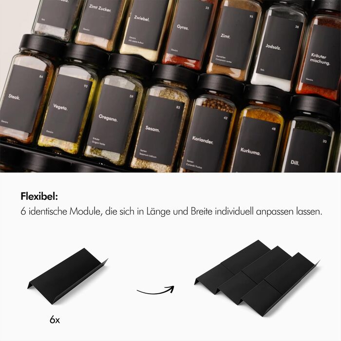 Органайзер для спецій металевий чорний, KIVY