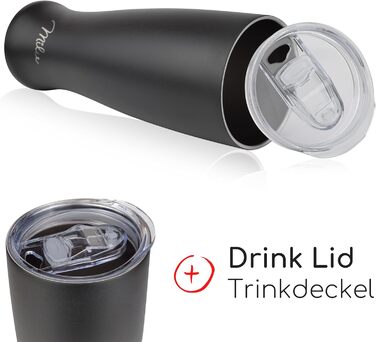 Термокружка для пива с крышкой 500 мл черный Milu