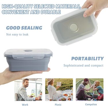 Складаний ланч-бокс 3 шт 550 мл VAIAV