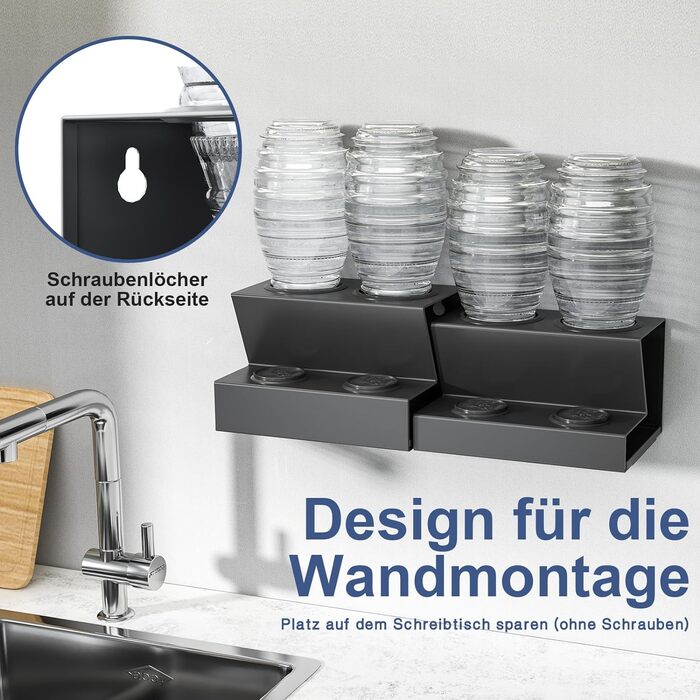 Тримач для пляшок APEXCHASER SodaStream, тримач для пляшок, підставка для зливу пляшок, сушарка для пляшок із силіконовими захисними кільцями знімний дренажний килимок і тримач кришки (4 пляшки)