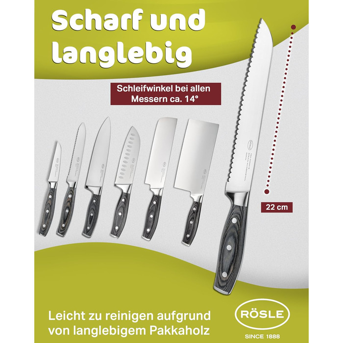 Ніж для хліба 22 см Wolfgrey Rosle