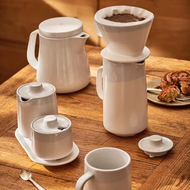Аксесуари для кави, глечик для молока, цукорниця, піднос, порцеляна, білий Tchibo
