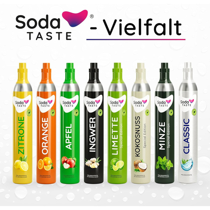 Набір для газування води, 4 предмети, класик + лимон, білий Mysoda Woody SodaTASTE