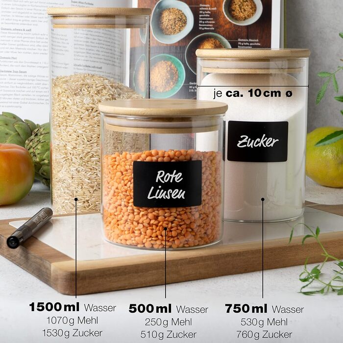 Набір ємностей для зберігання з кришками 3 предмети Moritz & Moritz