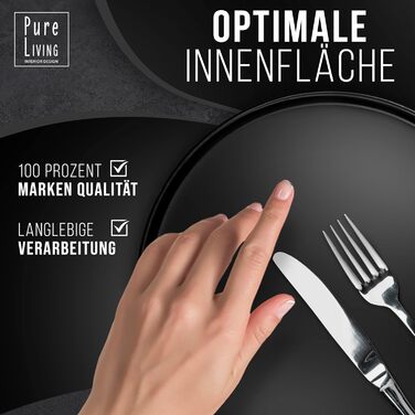 Набір тарілок на 6 персон, 24 предмети, чорний Manhattan Pure Living