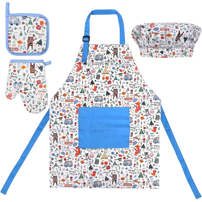 Фартук кухонный для детей с шапкой шеф-повара 38,5 х 70 см Chstarina