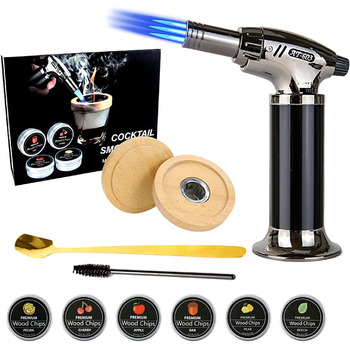 Набір для куріння коктейлів, набір для куріння віскі MKNZOME з 4 копченими коктейльними коптильнями, тирсою, подарунком на День батька, аксесуарами для коктейлів, для димних коктейлів, вина, напоїв, бурбону, кави, м&39яса (A08)