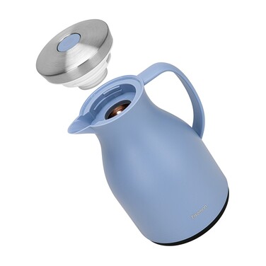 Термоглечик Fissman 1000 мл, колір СИНІЙ пластиковий корпус зі скляною колбою (19847)