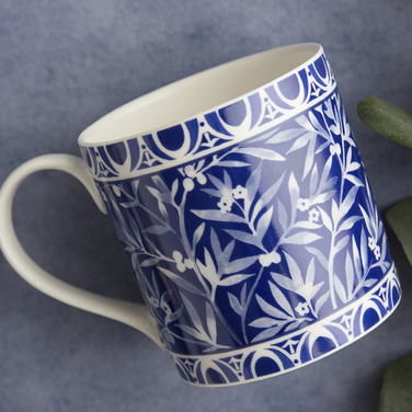 Кухоль для чаю CreativeTops Floral Geo Navy Cole Collection, фарфор, 450 мл