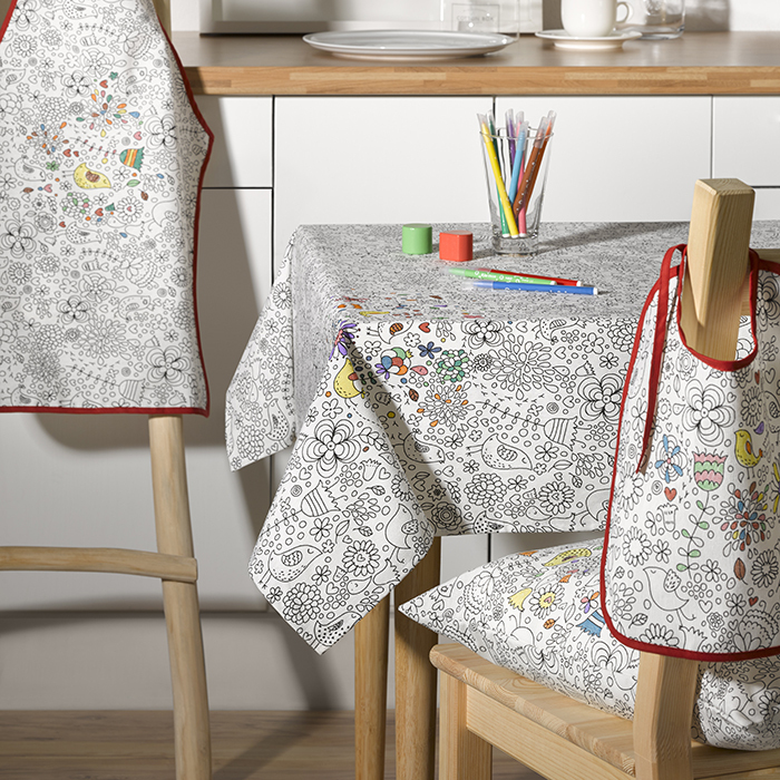 Скатерть Atenas Home Textile Garden + фломастеры 12 шт., хлопок с полиэстером