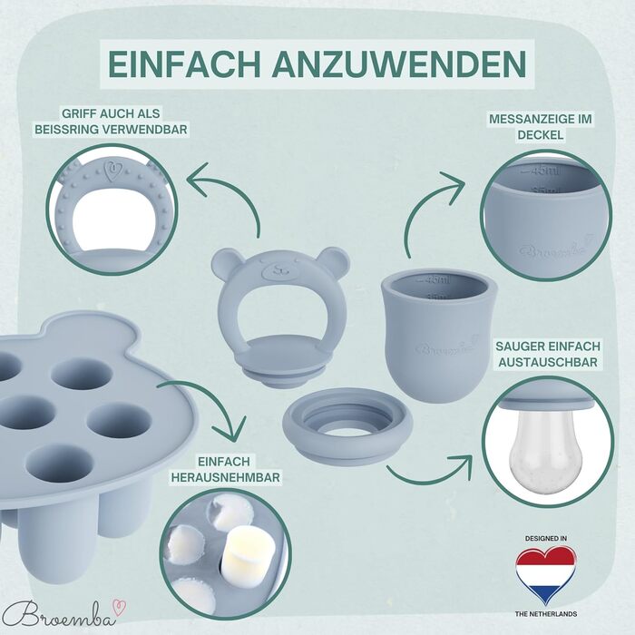 Силіконовий ніблер для дітей з лотком для льодуиків льоду з кришкою Broemba