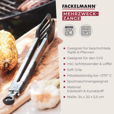 Щипці кухонні багатоцільові 35 см Fackelmann