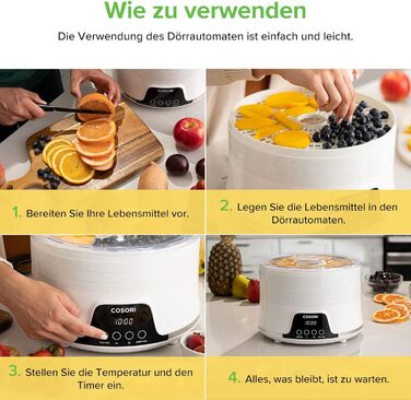 Дегідратор на 5 полиць 350 Вт, білий COSORI