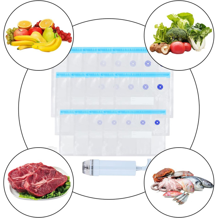 Вакуумні пакети 15 пакетів 21 х 22/26 х 28/ 26 х 34 см YILANJIN