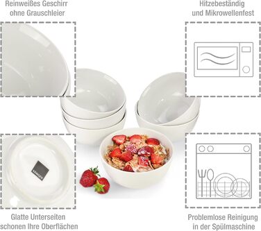 Набір салатників Singer Sunfort Набір мисок з 6 предметів для 4 осіб з керамограніту, салатники Ємність 1,1 л, розширюваний, повсякденний, спеціальна вечеря, сімейна вечеря, набір чаш на відкритому повітрі (300 мл)