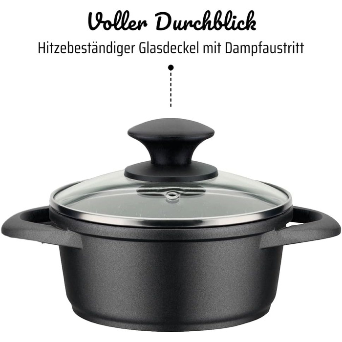 Набір каструль та сковорідок, 7 предметів, чорний Gourmet Granite GSW