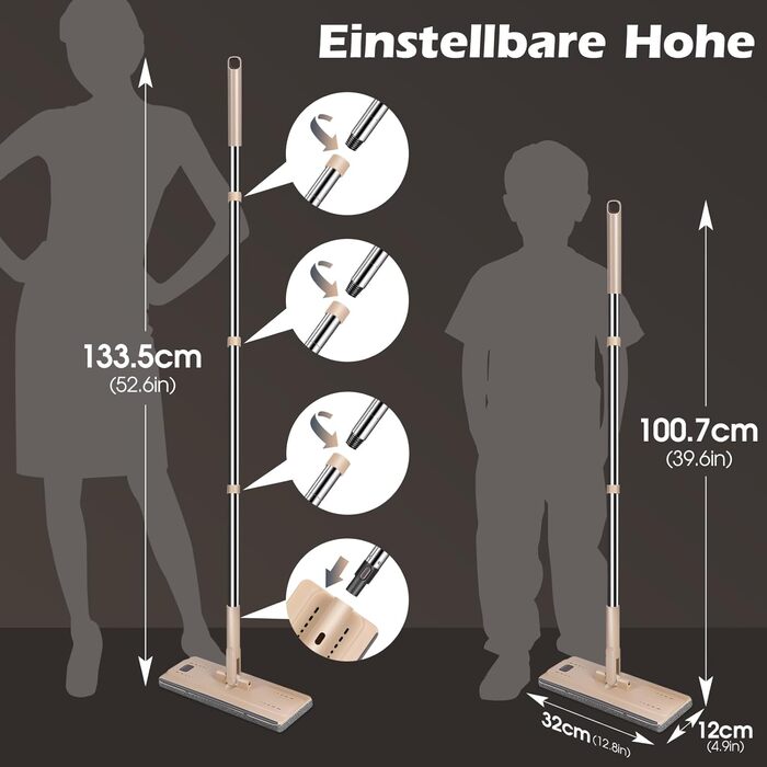 Набір швабри з відром 140 см коричневий MASTERTOP