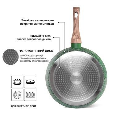 Сковорідка для смаження Fissman MALACHITE 28x5,4 см (4313)