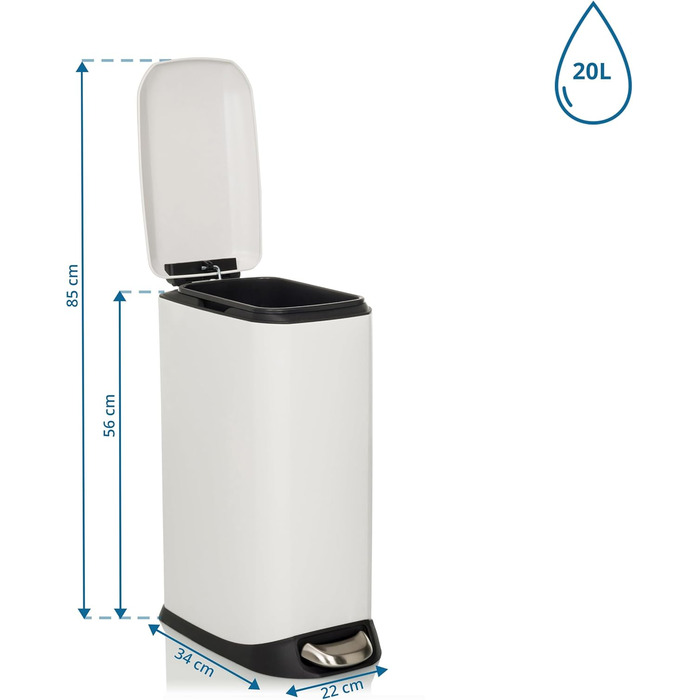 Сміттєвий бак з педаллю та кришкою 20 л hjh OFFICE