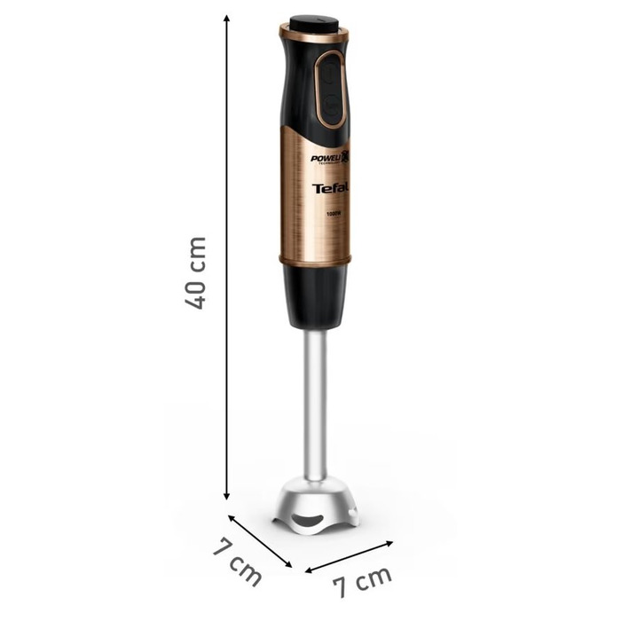 Tefal Блендер погружной Quickchef 1000Вт, 3в1, чаша-800мл, чоппер-500мл, турборежим, черно-бронзовый