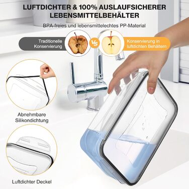 Контейнери для зберігання харчових продуктів з кришками, 16 шт. (8 контейнерів, 8 кришок), набір контейнерів для зберігання, 100 герметичні, без BPA, 0,24-1,5 л (SE-38PCS)