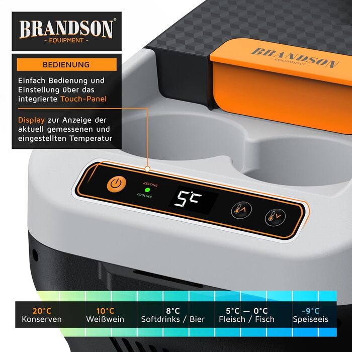 Електричний холодильник-бокс 10 л - напруга мережі 230 В та напруга автомобіля 12 В - охолоджує та нагріває - нагрівання макс. 65C - охолодження приблизно на 20C нижче температури навколишнього середовища - Холодно-сірий (тип 2)