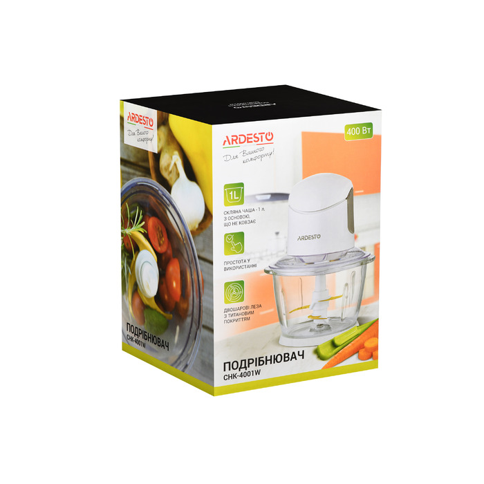 ARDESTO Измельчитель CHK-4001W - 400Вт/1л/белый