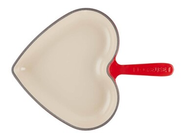 Сервировочная сковорода в форме сердца, красная Heart Le Creuset